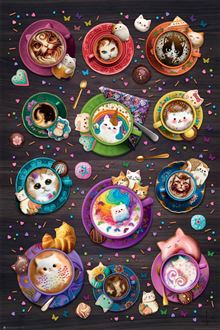 Brigid Ashwood - Cat Latte - Reg Poster