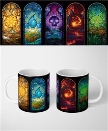 Magic The Gathering - Stained Glass - White Mug
